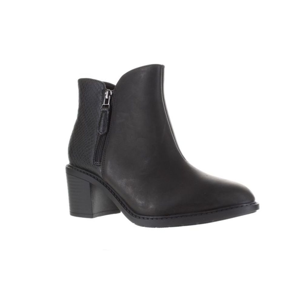 Clarks Womens Scene Zip Black Ankle Boots Size 8 Wide (C,D, W)